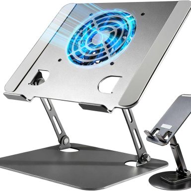 Laptop Stand for Desk, Laptop Riser with Active Cooling Fan, Widely Compatible with MacBook and Other Computer Accessories、Computer Stand for Laptop